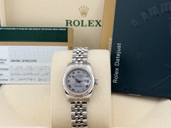 Rolex Ladies Datejust 179174 Rhodium Roman Dial 18k Gold Steel Jubilee Box Paper