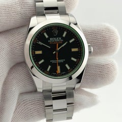 2021 Rolex Milgauss 116400GV Green Crystal Black Dial 40mm Steel Box Papers