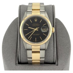 Rolex Datejust 16203 36mm Black Dial 18k Yellow Gold Stainless Steel