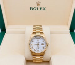 Rolex Day Date President 18238 36mm White Roman Dial 18k Yellow Gold