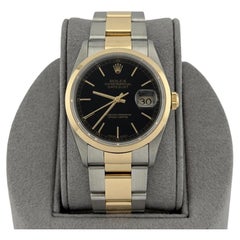 Rolex Datejust 16203 36mm Black Dial 18k Yellow Gold Stainless Steel