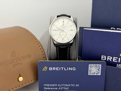 Breitling Premier Automatic A37340 40mm Silver Dial Stainless Steel Box Paper
