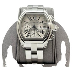 Cartier Roadster XL Chronograph W62019X6 2618 43mm Silver Dial Stainless Steel