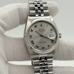 2004 Rolex Datejust 16200 36mm Silver Roman Dial Stainless Steel Jubilee