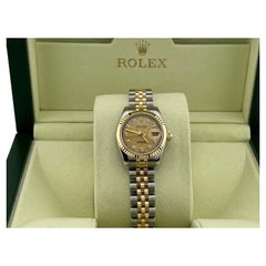 Rolex Lady Datejust 179173 26mm Mother of Pearl MOP Diamond Dial 18k Gold Steel