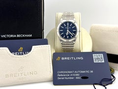 Breitling Chronomat 36 A10380 36mm Victoria Beckham Blue Dial Steel Box Paper