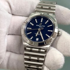 Breitling Chronomat 36 A10380 36mm Victoria Beckham Blue Dial Steel Box Paper