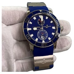 Ulysse Nardin Marine Diver 260-32-3A 18K White Gold Blue Rubber Strap