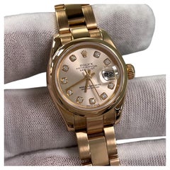 Rolex Ladies Datejust 179165 Factory Pink Diamond Dial 18K Rose Gold