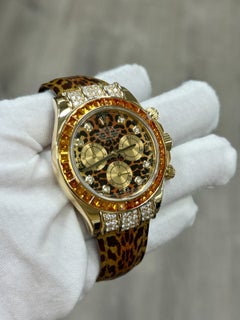 Rolex 116598SACO Daytona LEOPARD All Factory Diamond & Sapphire 18K Yellow Gold