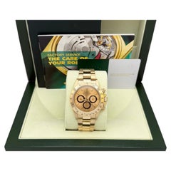 Rolex Daytona Zenith 16528 Inverted 6 Champagne Dial 18k Gold Box Service Card