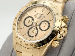 Rolex Daytona Zenith 16528 Inverted 6 Champagne Dial 18k Gold Box Service Card
