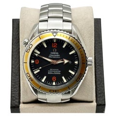 Omega Seamaster Planet Ocean 2909.50.83 Schwarzer und orangefarbener Edelstahl 42mm