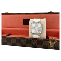Louis Vuitton Damier Speedy Limited Edition Q231C 33mm 18k Weißgold & Diamanten