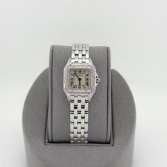 Cartier Panthere WF3118F3 1660 22mm Factory Diamond Bezel Lugs 18k White Gold