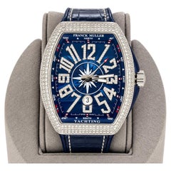 Franck Muller Vanguard Yachting V45SCDT AC BL Iced Out con cassa e quadrante personalizzati con diamanti