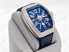 Franck Muller Vanguard Yachting V45SCDT AC BL Iced Out con cassa e quadrante personalizzati con diamanti