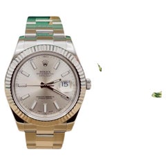 Rolex Datejust II 116334 41mm Silver Dial 18k White Gold Bezel Steel Box Paper