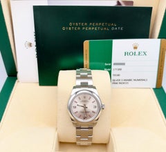 Rolex Oyster Perpetual Midsize 177200, 31 mm, cadran argenté et rose, boîtier en acier, avec papiers