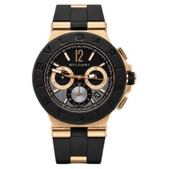 BVLGARI Bulgari Diagono Chronograph 18k Rose Gold DG 42 GV CH Black Dial