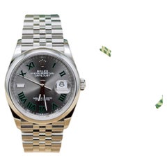 Rolex Datejust 126200 Jubilee 36 mm, 2024, cadran « Wimbledon » couleur ardoise, boîtier en acier, avec papiers