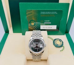 Rolex Datejust 126200 Jubilee 36 mm, 2024, cadran « Wimbledon » couleur ardoise, boîtier en acier, avec papiers