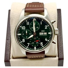 2026 IWC Pilot Chronograph IW388103 41mm Green Dial Stainless Steel Box Papers