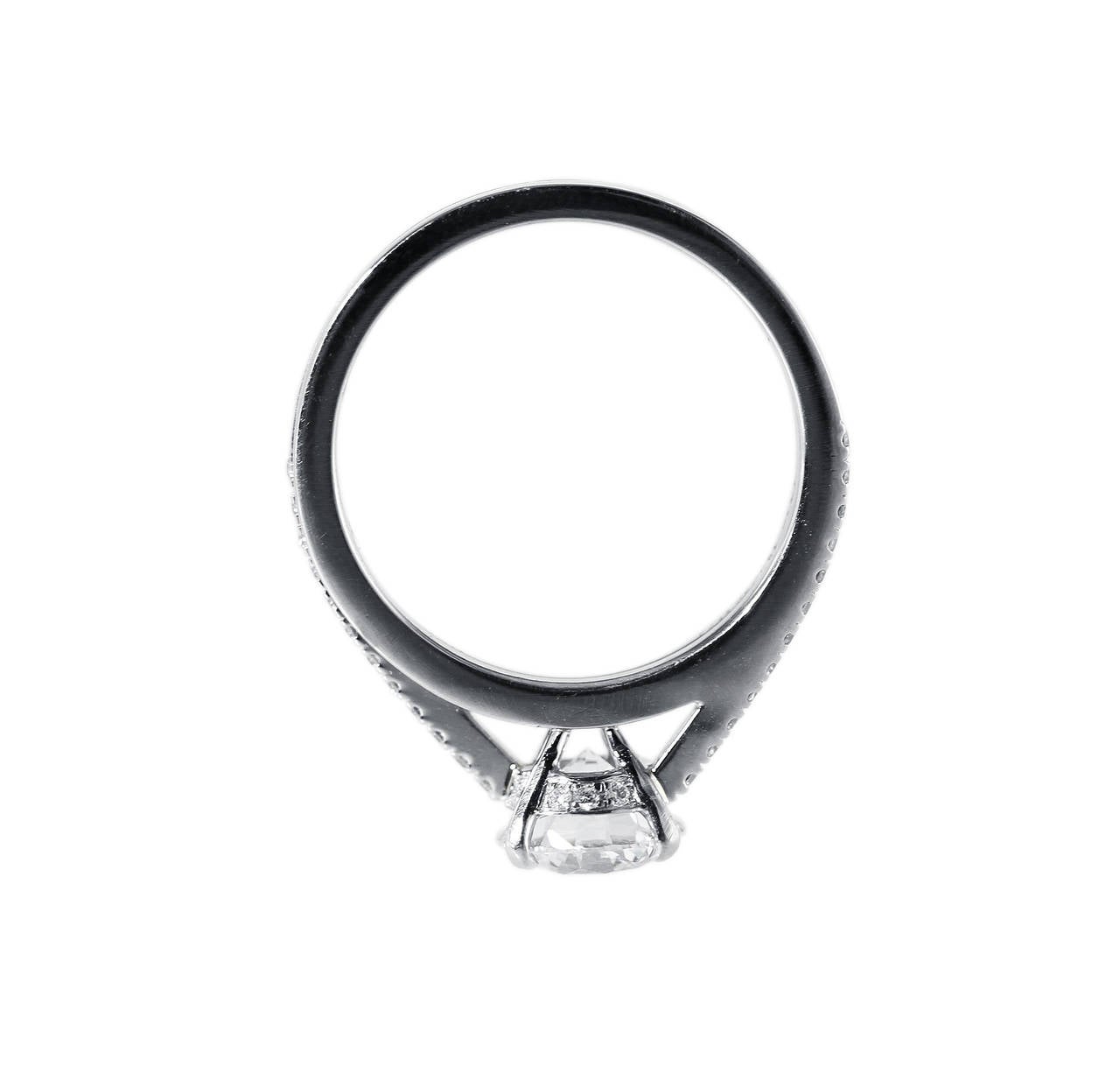 DeBeers Diamond Platinum Engagement Ring For Sale 1