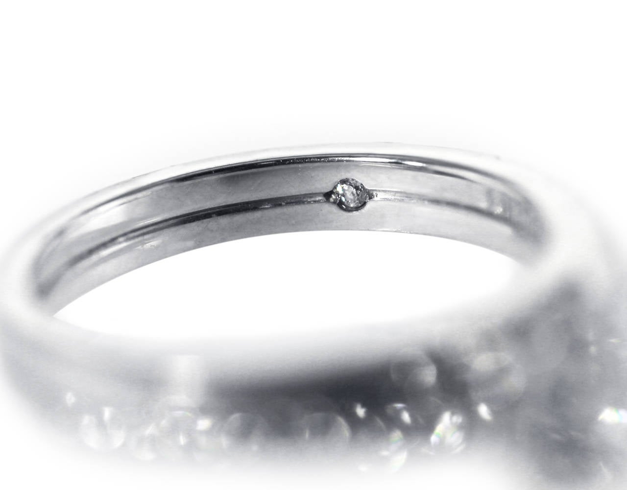 DeBeers Diamond Platinum Engagement Ring For Sale 2