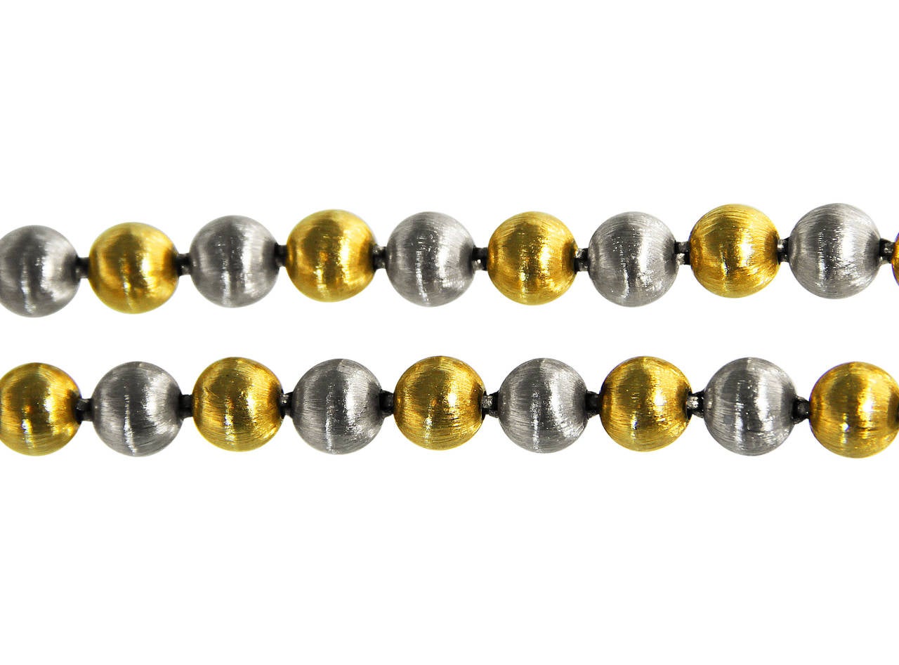 Rare Mario Buccellati Gold Bead Necklace In Excellent Condition In Atlanta, GA