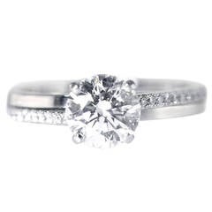 DeBeers Diamond Platinum Engagement Ring