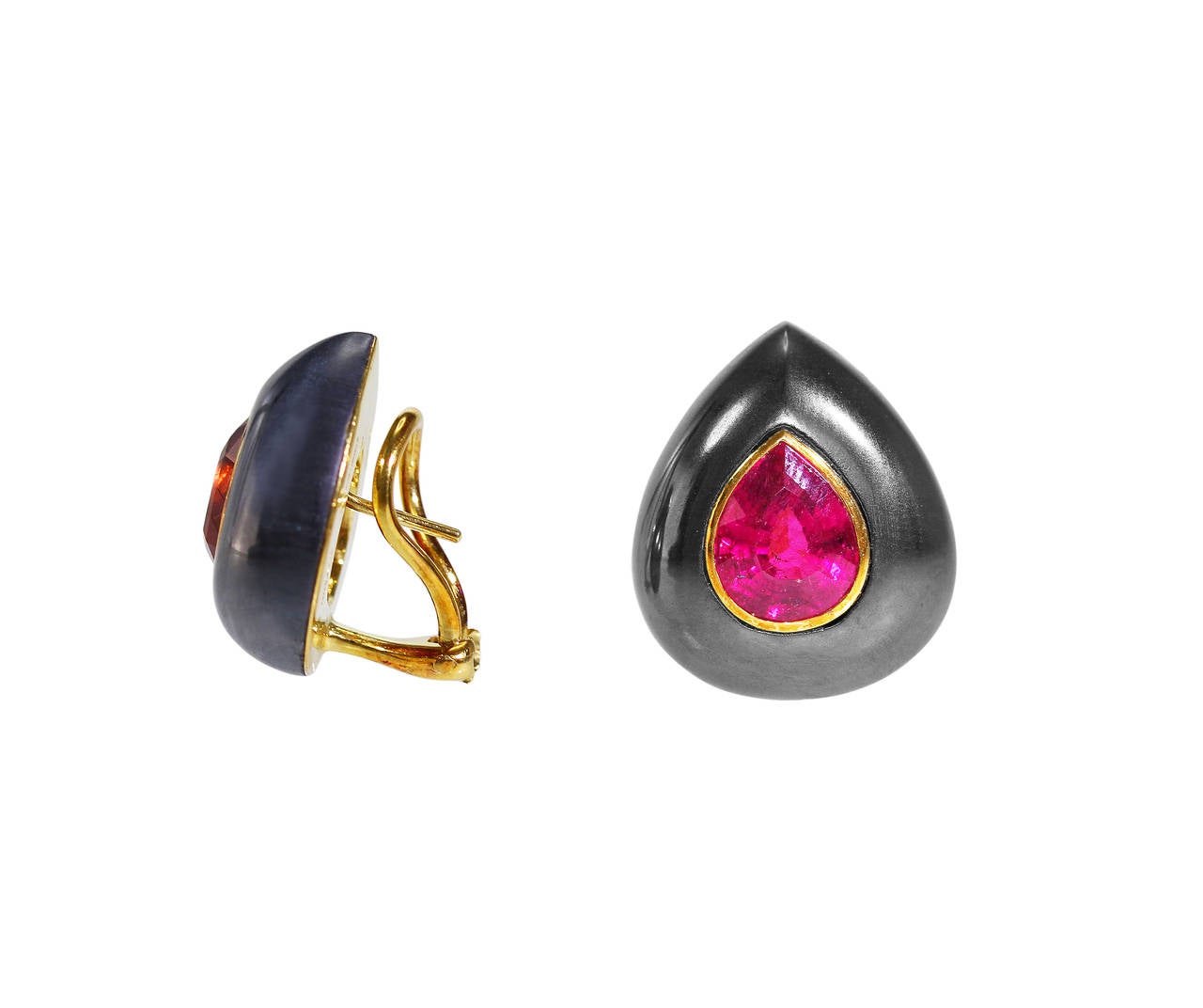 Angela Cummings Pink Tourmaline and Hematite Earclips