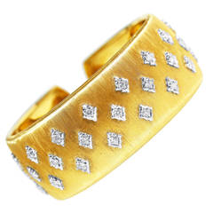 Buccellati Diamond and Gold Cuff Bracelet