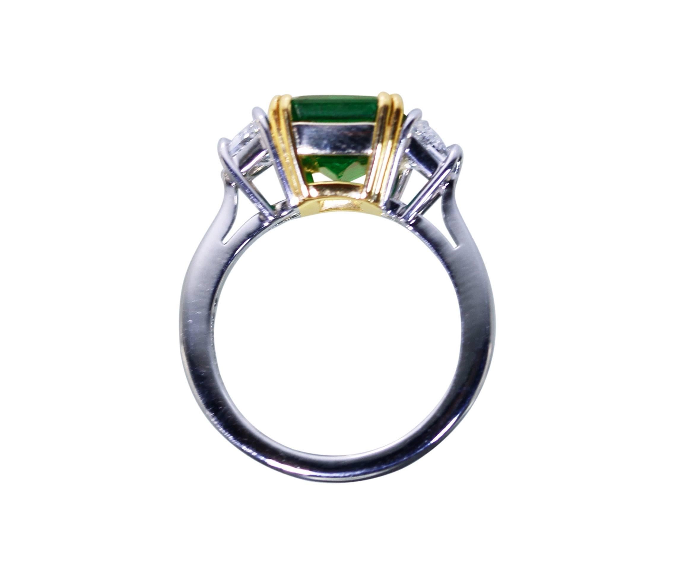 Women's 3.33 Carat Colombian Emerald and Diamond Ring by A. Aletto