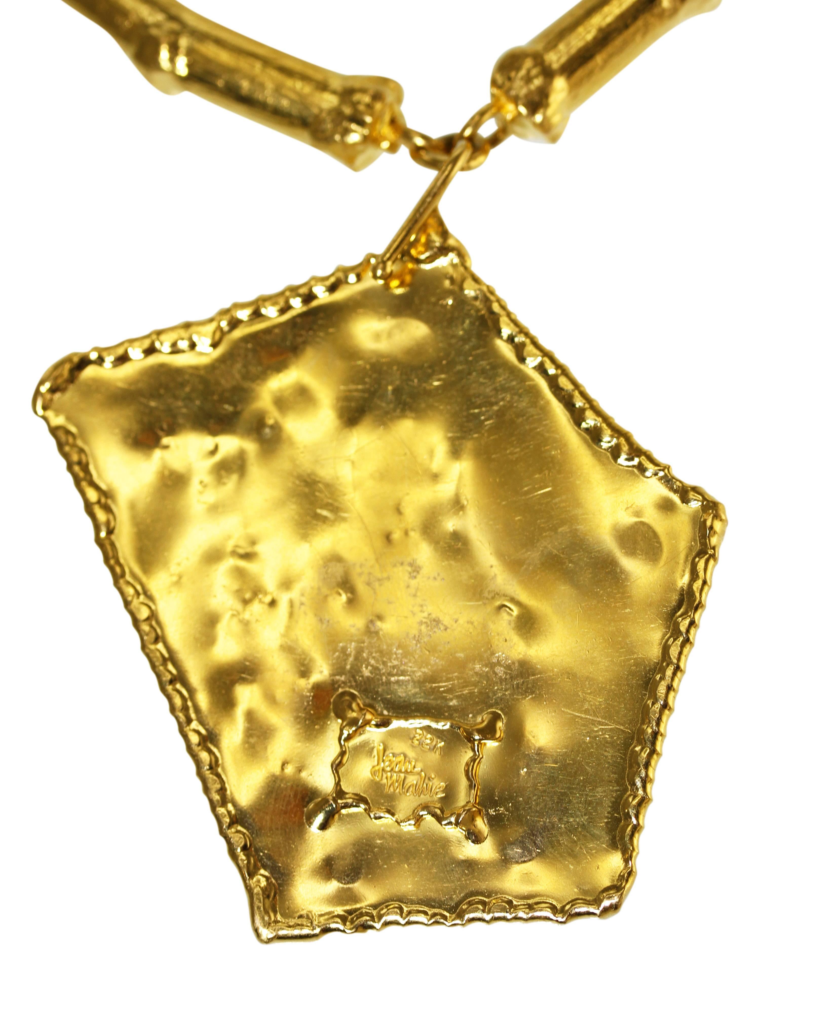 Women's or Men's Jean Mahie Gold Pendant Necklace