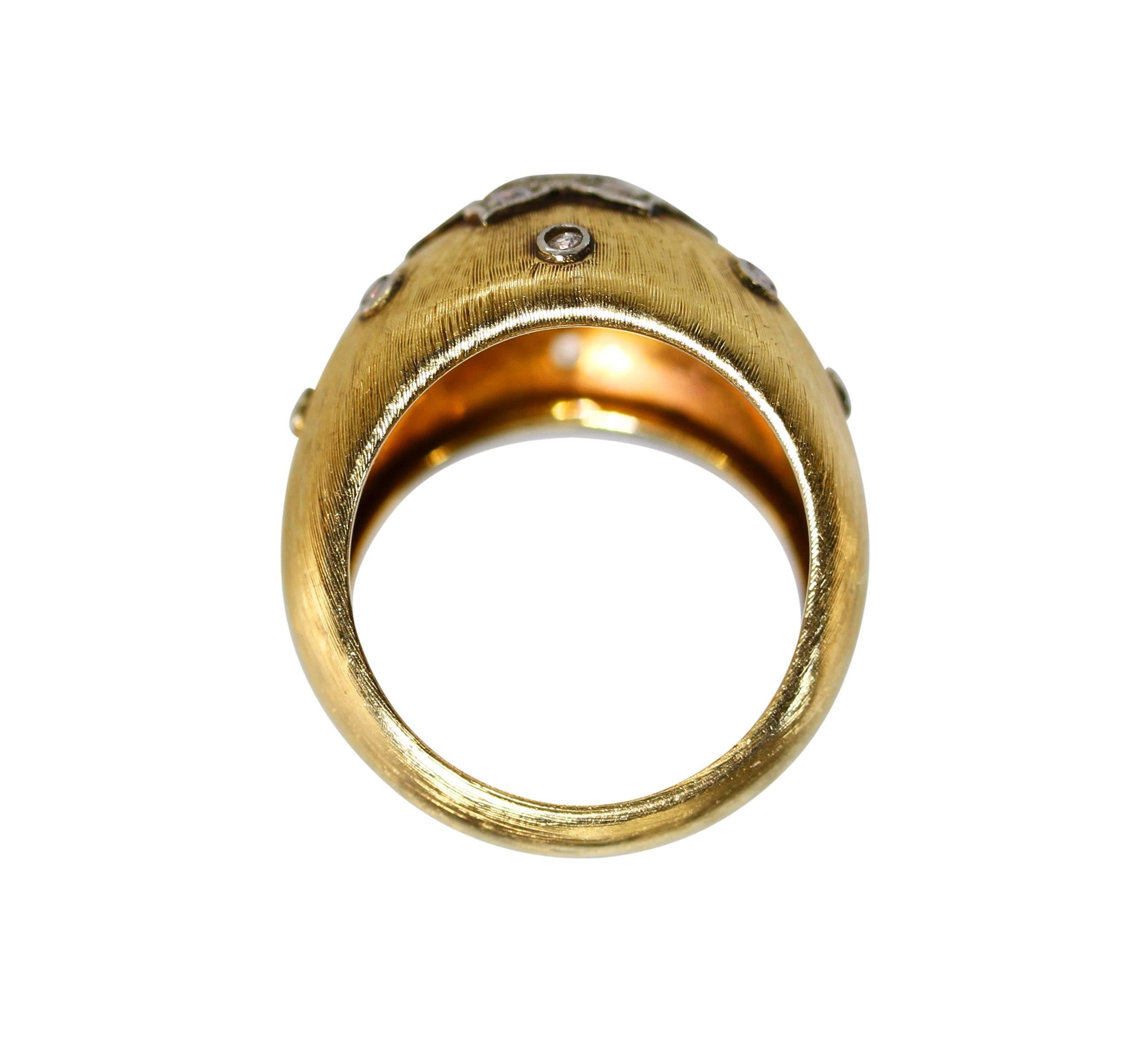 1940s Buccellati Diamond Two Color Gold Ring 1