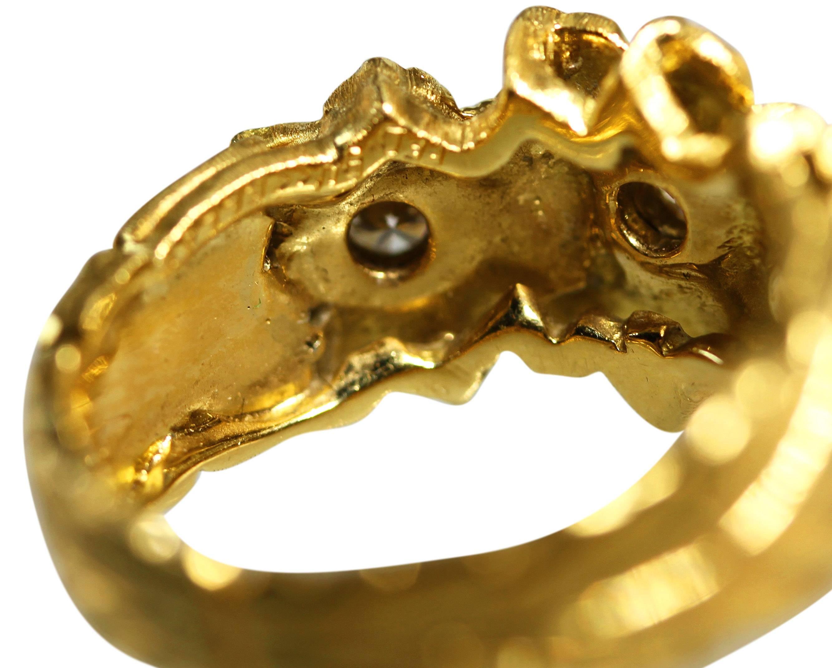 Buccellati Diamond Gold Flower Ring 2