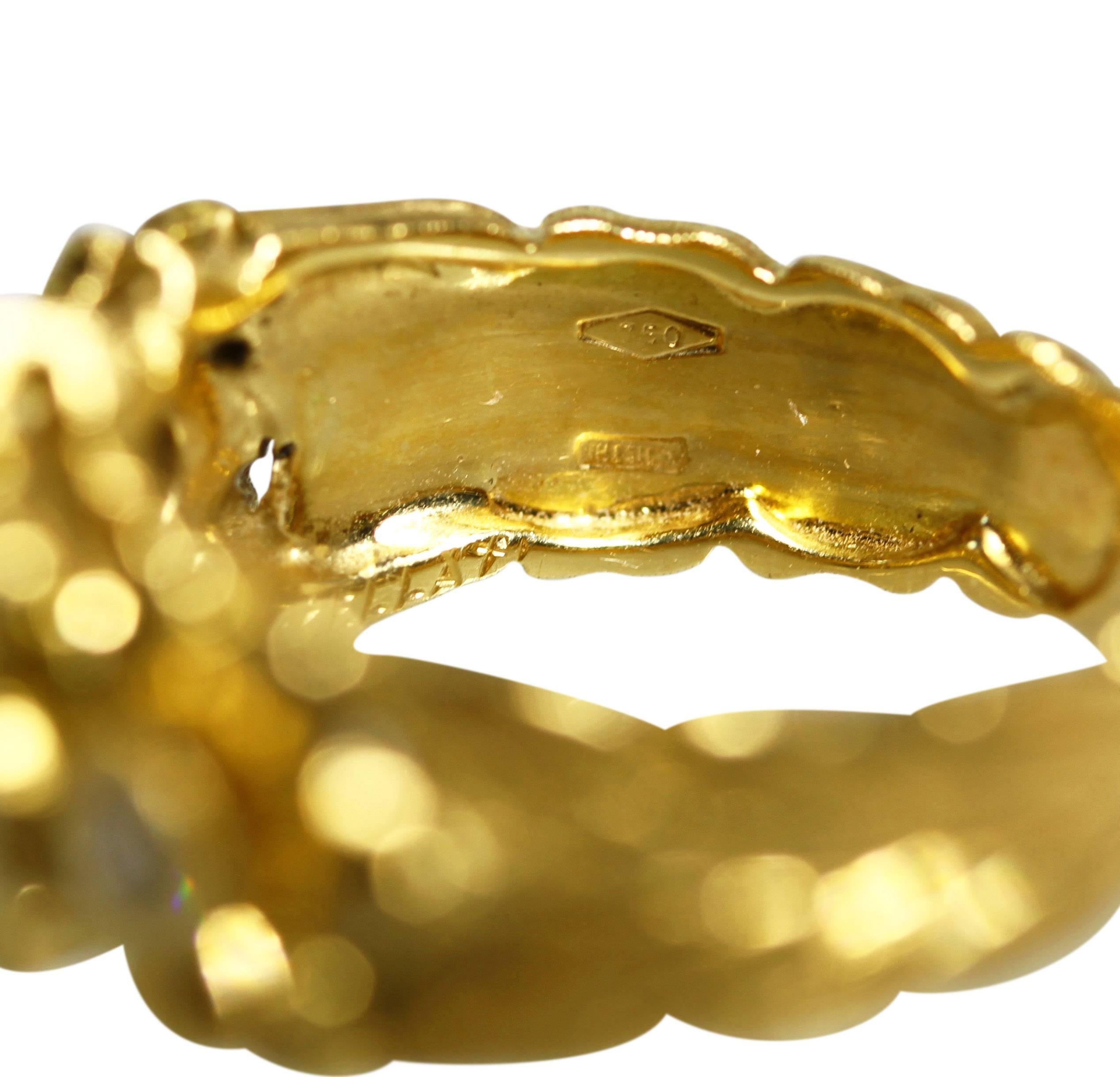 Buccellati Diamond Gold Flower Ring 3