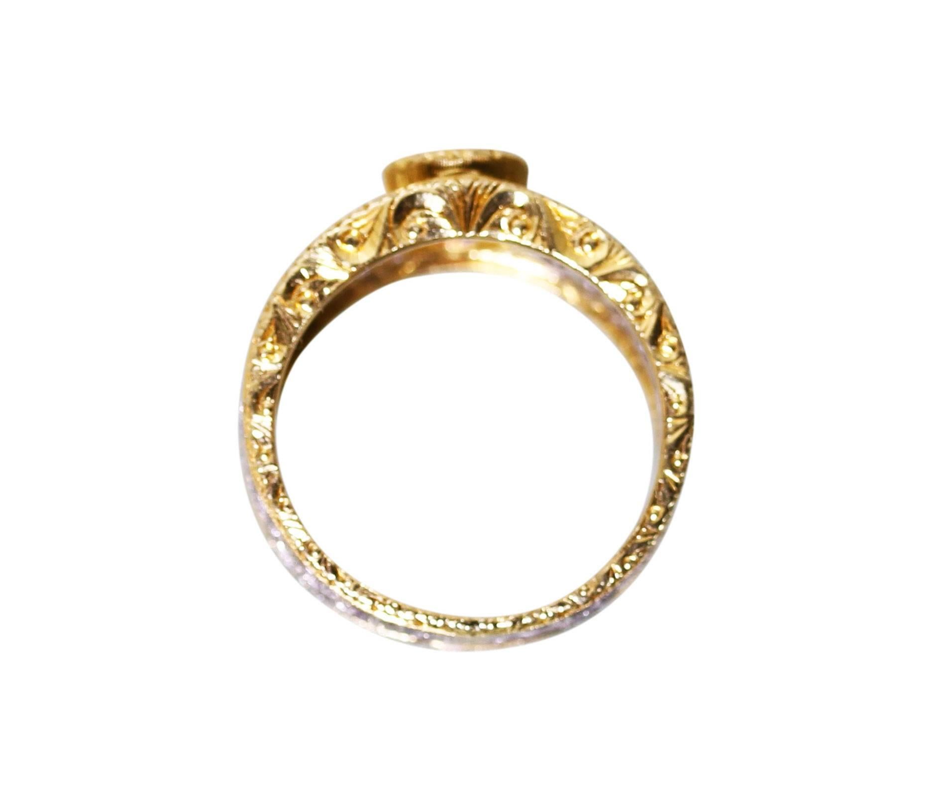 1950s Mario Buccellati Pink Sapphire, Diamond and Gold Ring 1
