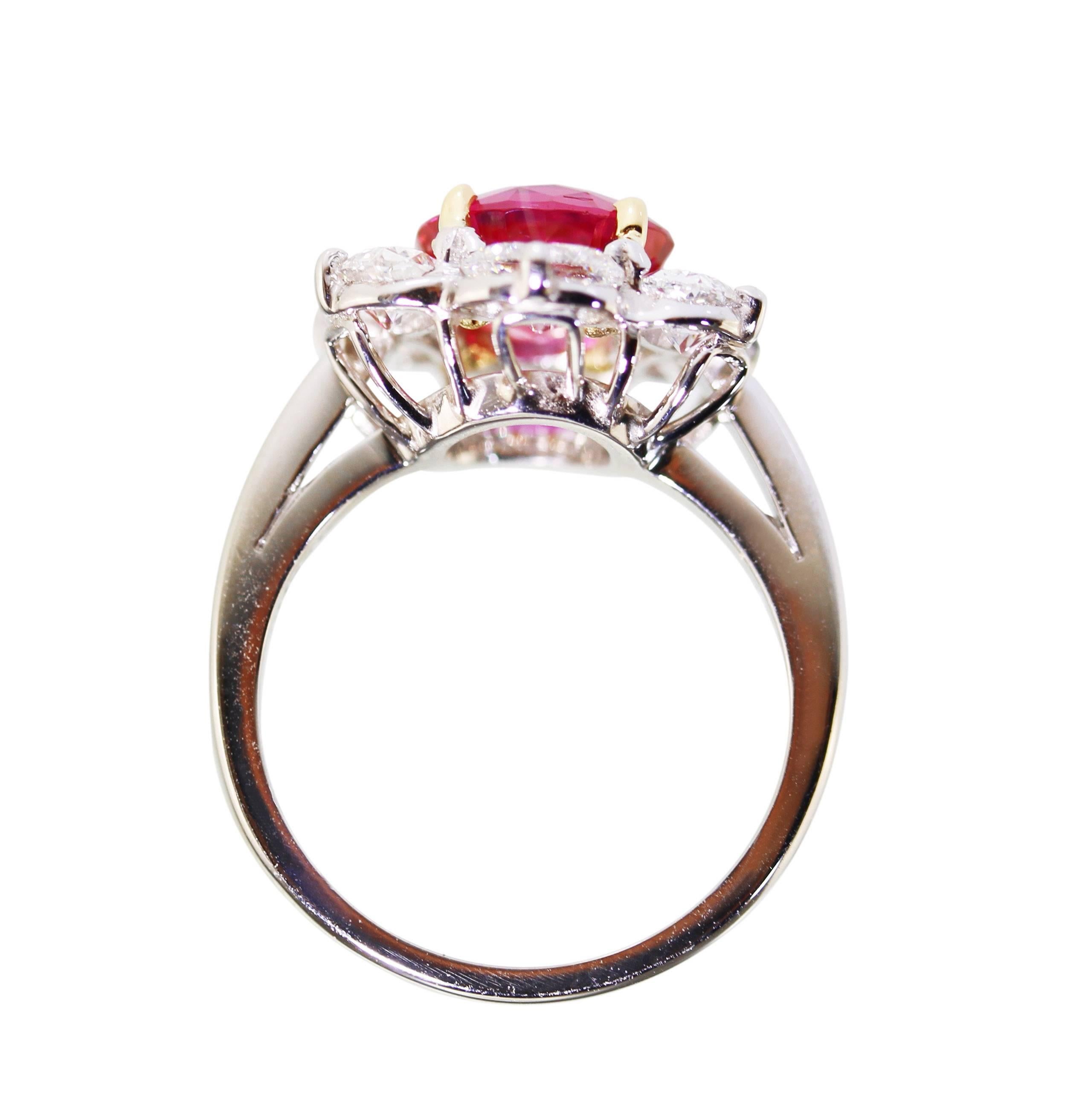 Oscar Heyman & Brothers Pink Sapphire Diamond Gold Ring 1