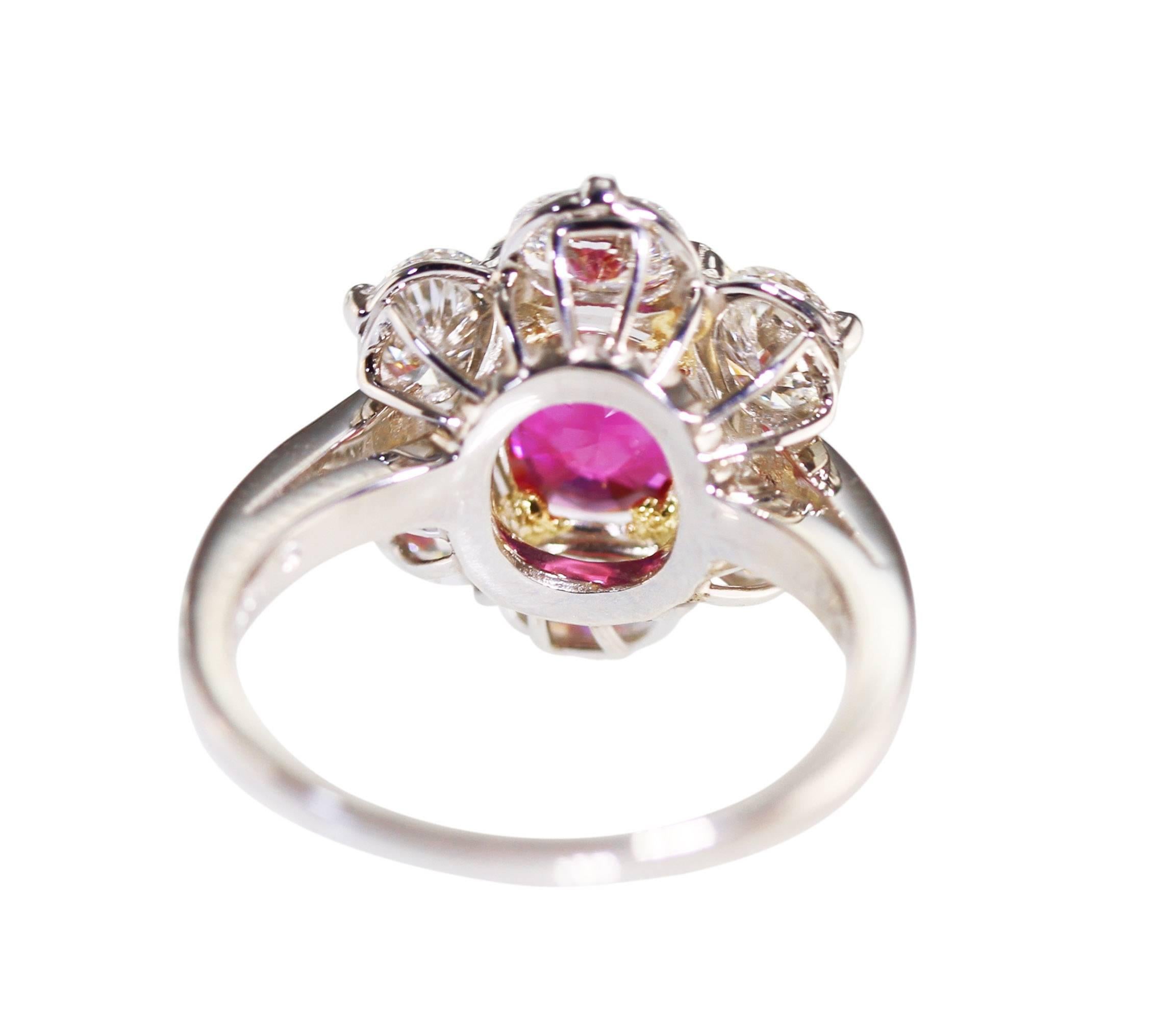 Women's or Men's Oscar Heyman & Brothers Pink Sapphire Diamond Gold Ring