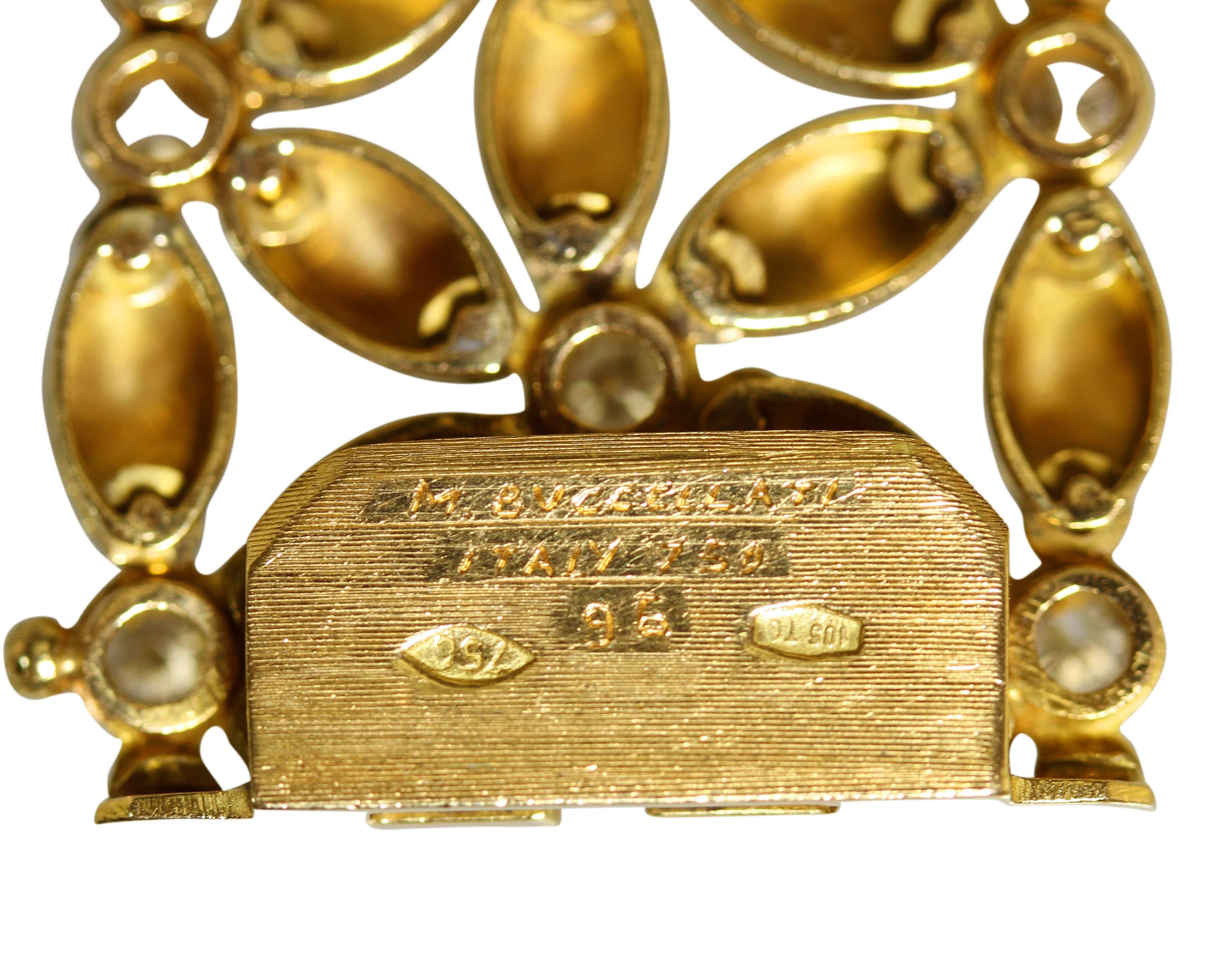 Schönes 1960er Jahre Buccellati Diamant-Gold-Gliederarmband mit Diamanten 2