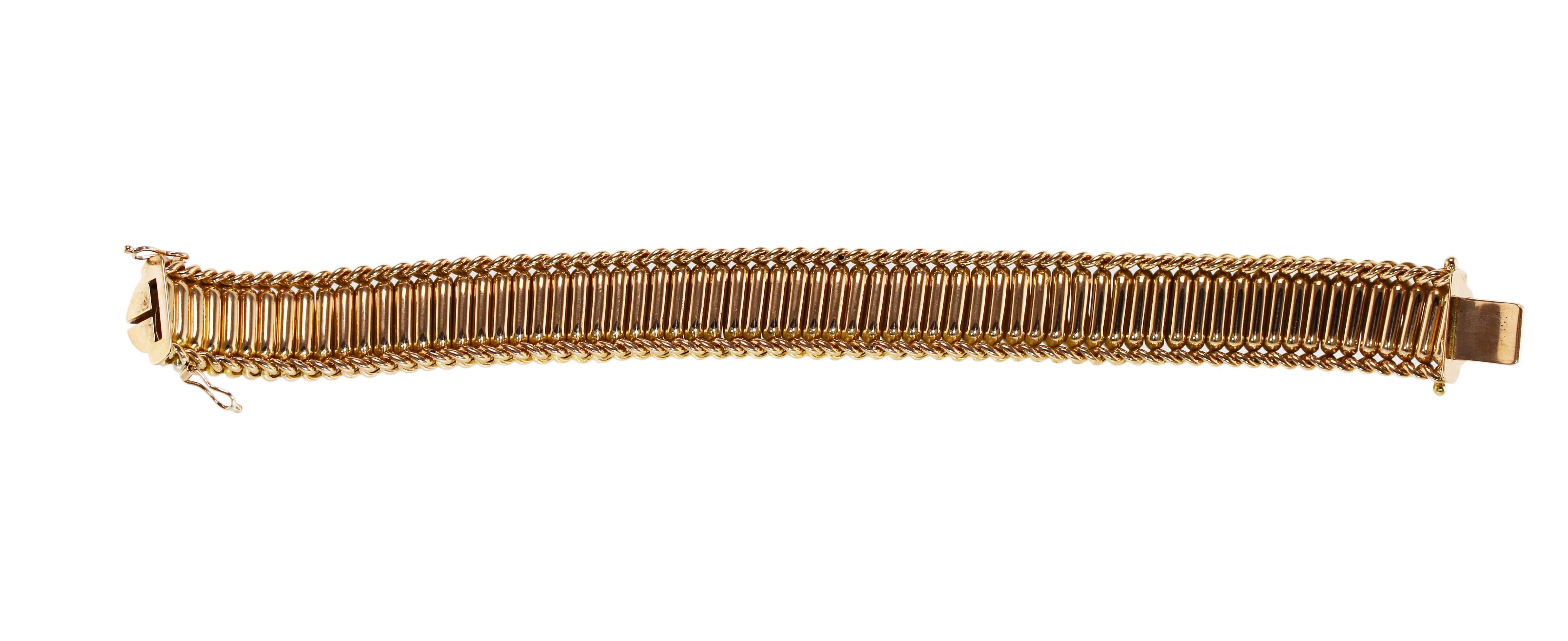 Women's or Men's French Gold Link Bracelet