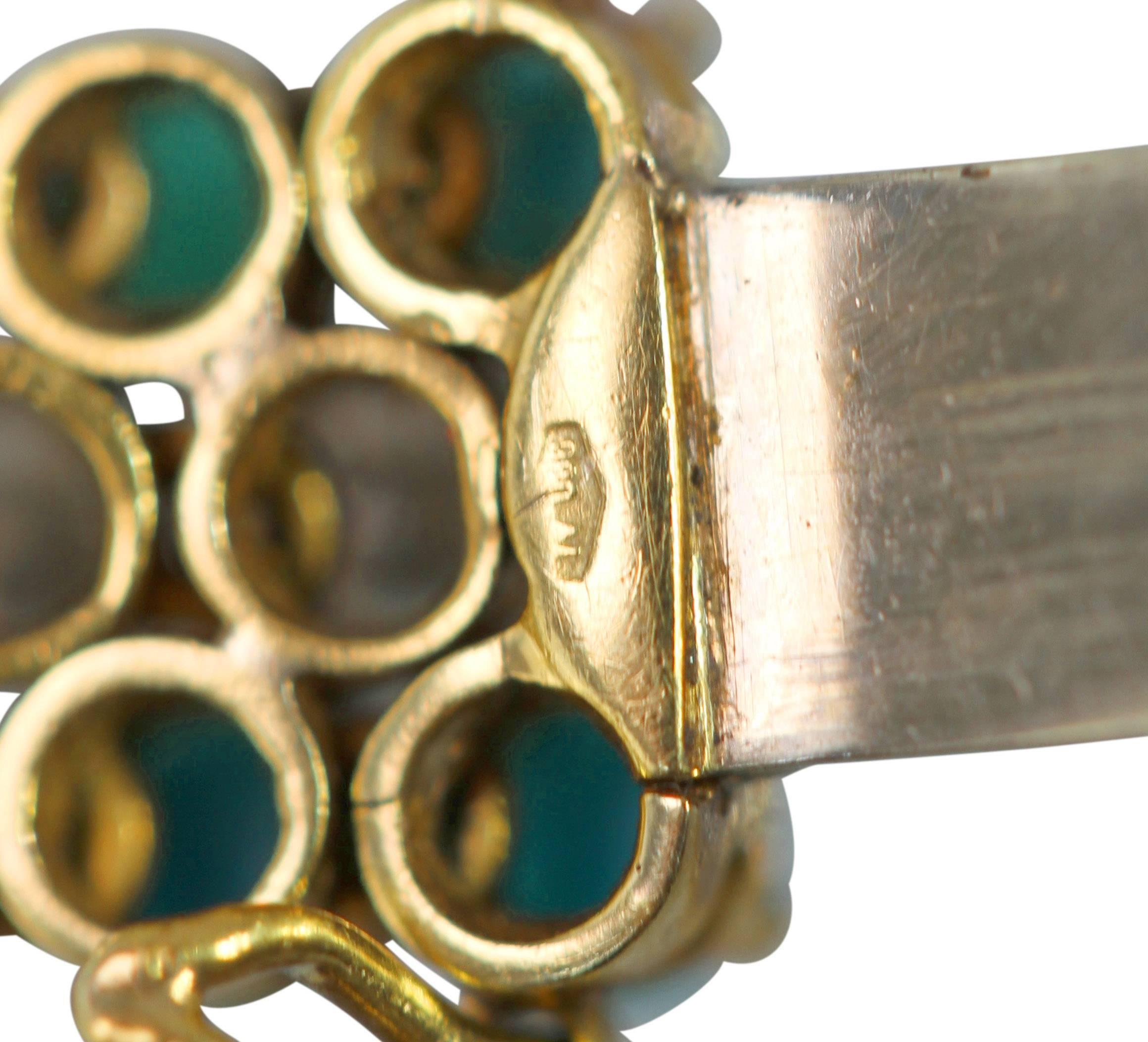 1970s Bulgari Turquoise Diamond Gold Bracelet i 3