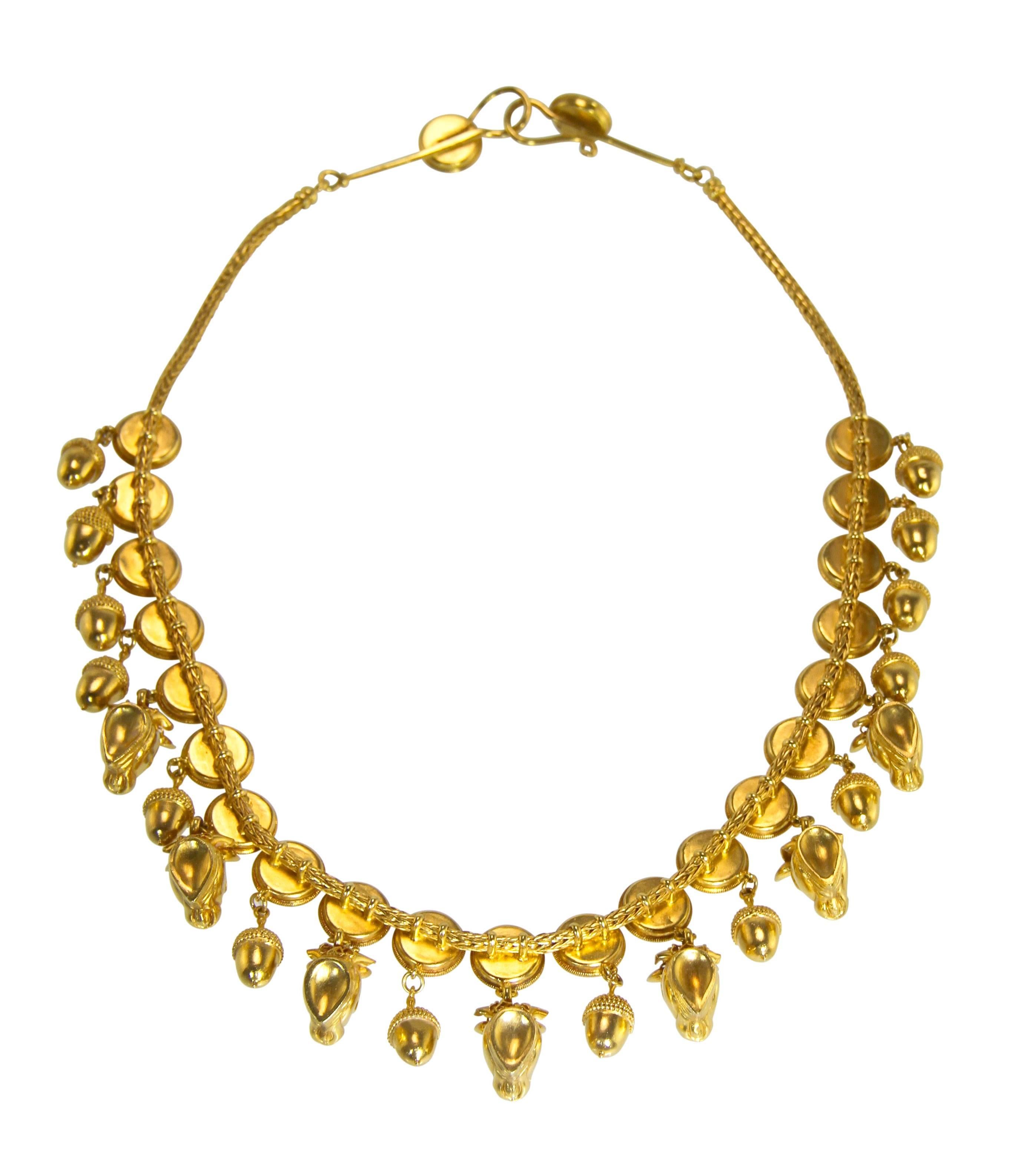 Lalaounis Gold Fringe Necklace In Excellent Condition In Atlanta, GA