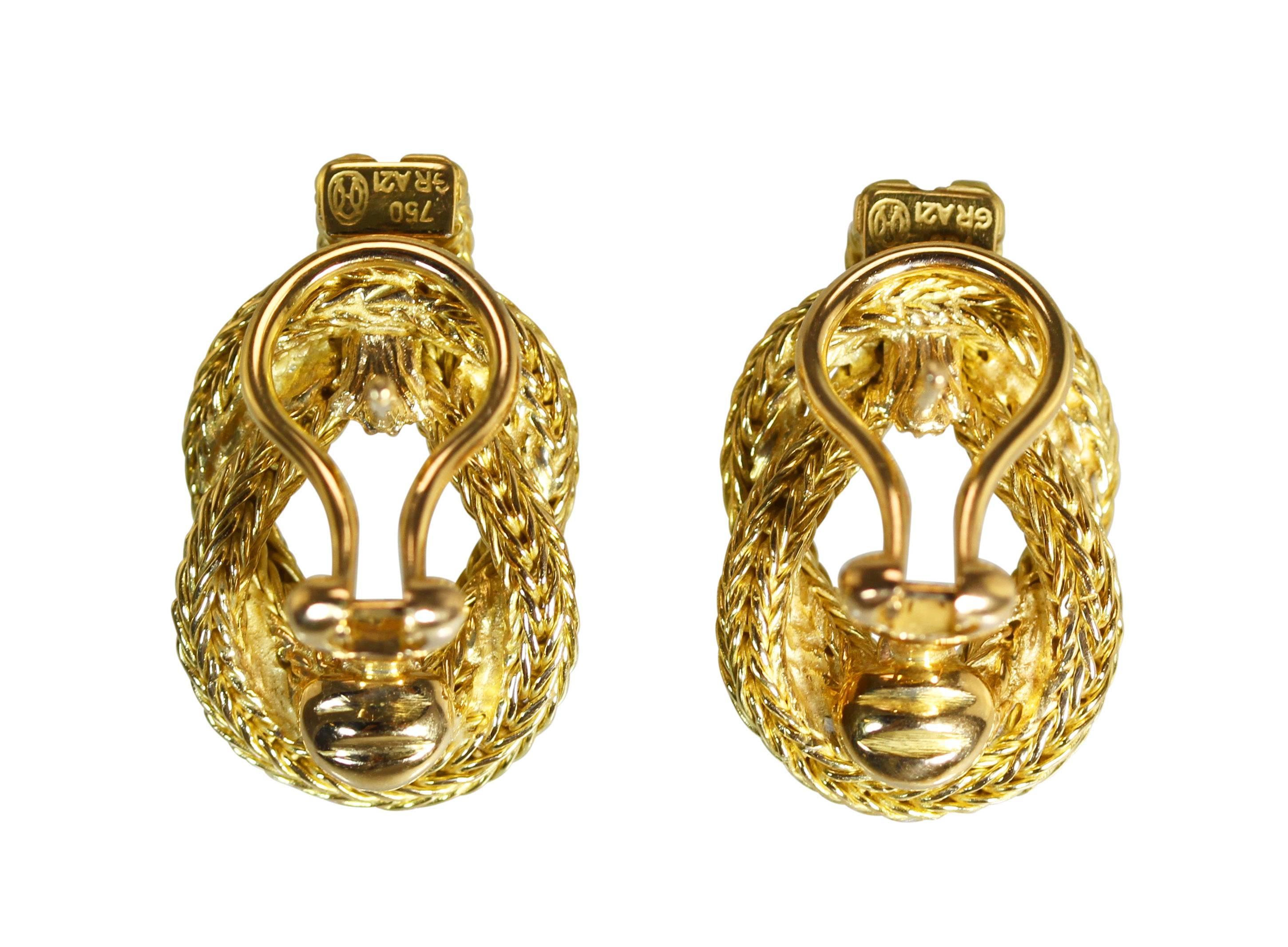 Lalaounis Gold Hercules Knot Earclips In Excellent Condition In Atlanta, GA