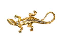 Diamond and Gold Lizard Brooch