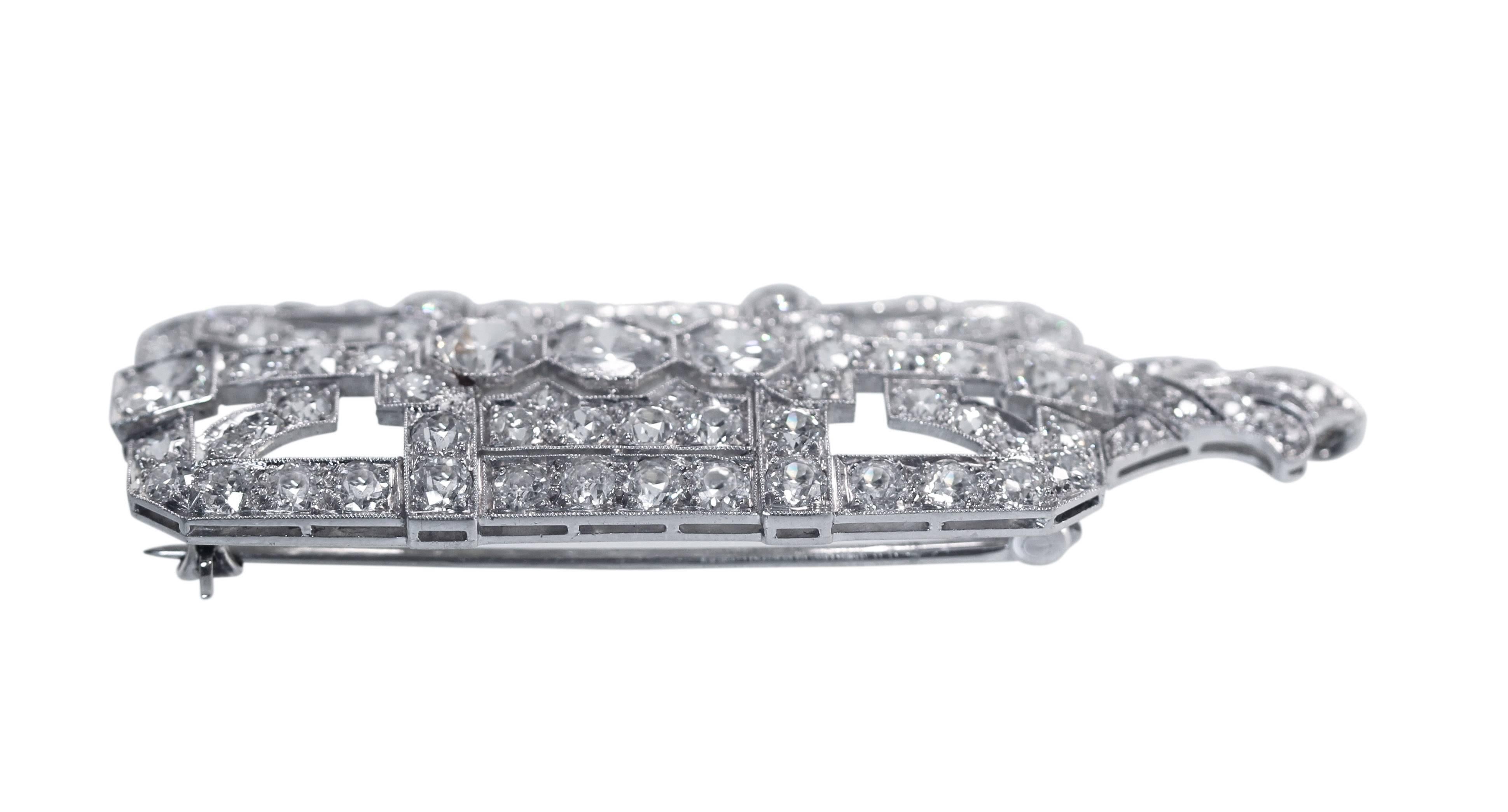 Art Deco Diamond and Platinum Convertible Longchain Necklace 2