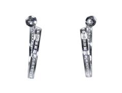 Cartier Diamond White Gold Hoop Earrings