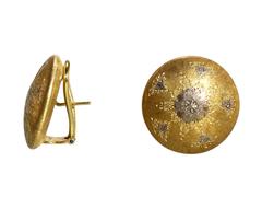 Buccellati Two-Tone Gold Button Earclips